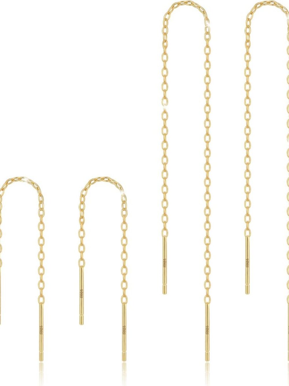 Sterling Silver 925 Dangle Chain Threader Earrings for Women - Elegant & Stylish